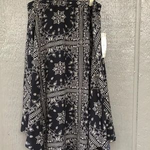 Navy Blue White Skirt Elastic waist Medium